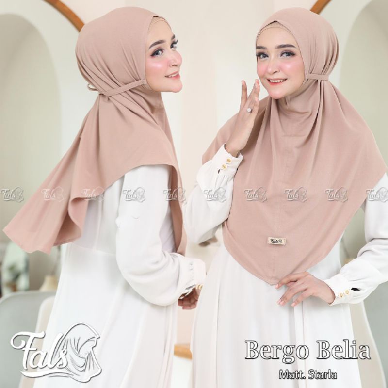 (Ori Fals) BERGO BELIA •jilbab instan jersey starla•bergo instan polos