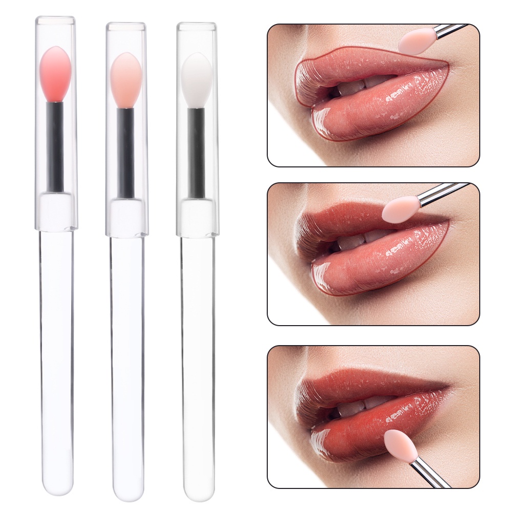 1 Pc Brush Makeup Mini Portable Multifungsi Bahan Silikon Untuk Eyeshadow Lip Gloss