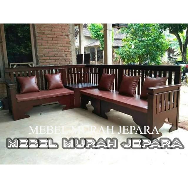 Kursi tamu sudut jari jari minimalis, kursi tamu jati