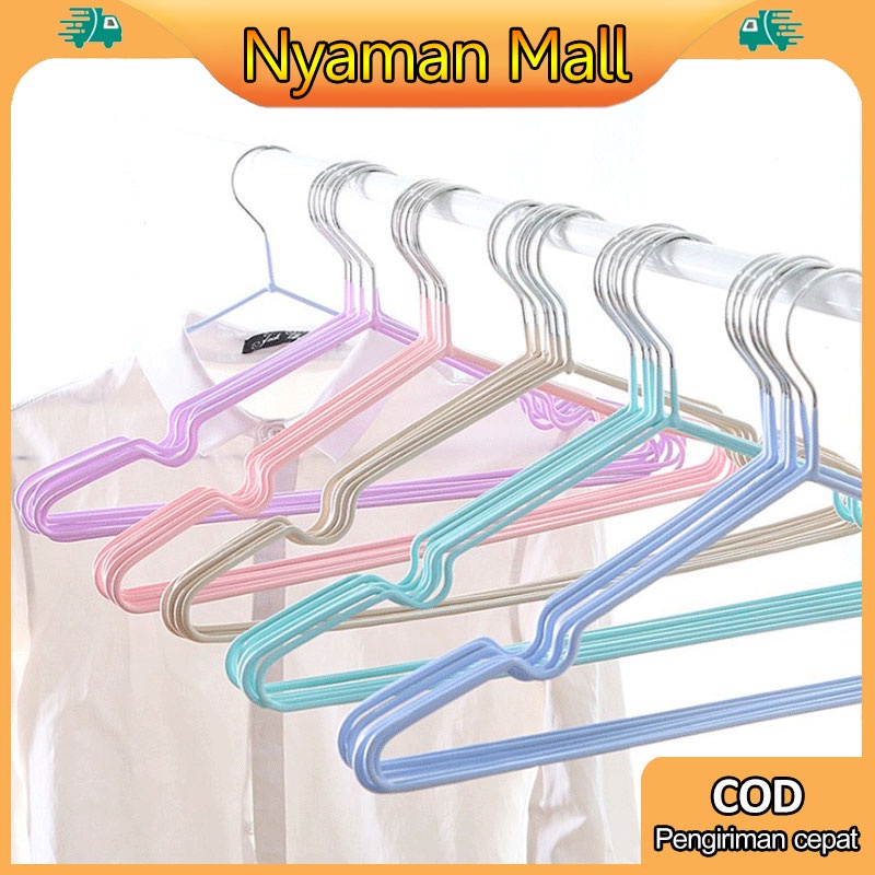 Gantungan Serbaguna  Gantungan Baju Stainlees Steel 10pcs Hanger Hanger Dewasa