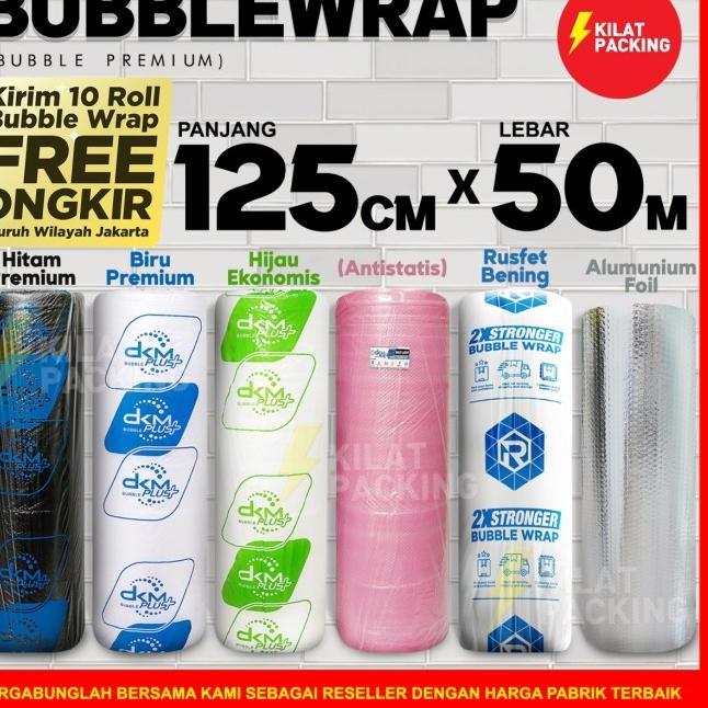 

PLASTIK BUBBLE WRAP PREMIUM | BUBBLE WRAP DKM+ 125CM X 50M /ROLL - BENING EKONOMIS