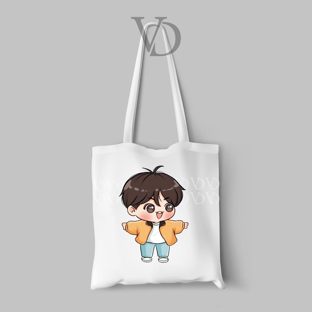 tote bag kanvas chibi cute kpop NEW EDITION/ tote bag korea band for army