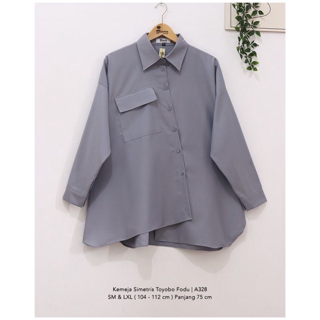 Kemeja simetris polos ori by Diana fashion blouse wanita Bahan toyobo fodu Ukuran S M l xl ootd cewe