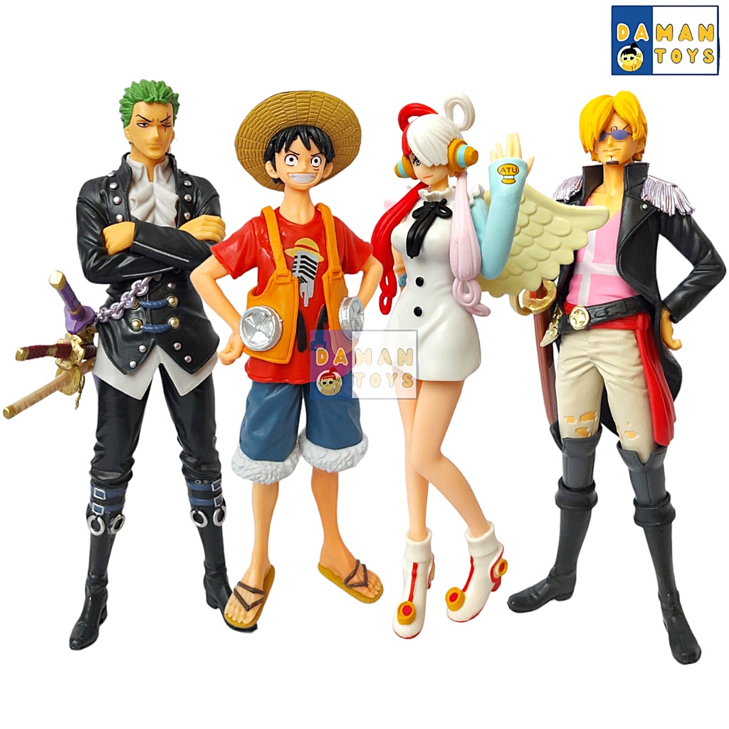 Action Figure One Piece Red dxf Grandline Uta Sanji Shanks Lufy Luffy Zoro Roronoa Pajangan Anime