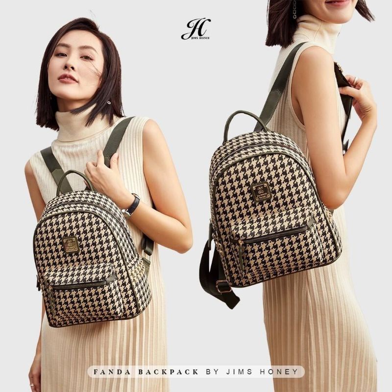 Tas Ransel Jims Honey Fanda Backpack Bag Fashion Original Jimshoney - Tas Punggung Wanita Trendy Korea - Tas Murah Sedang