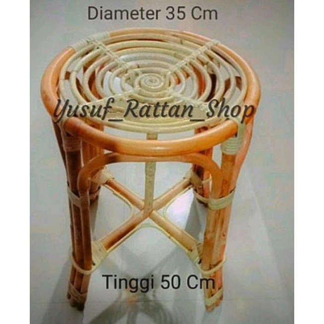 kursi stool rotan