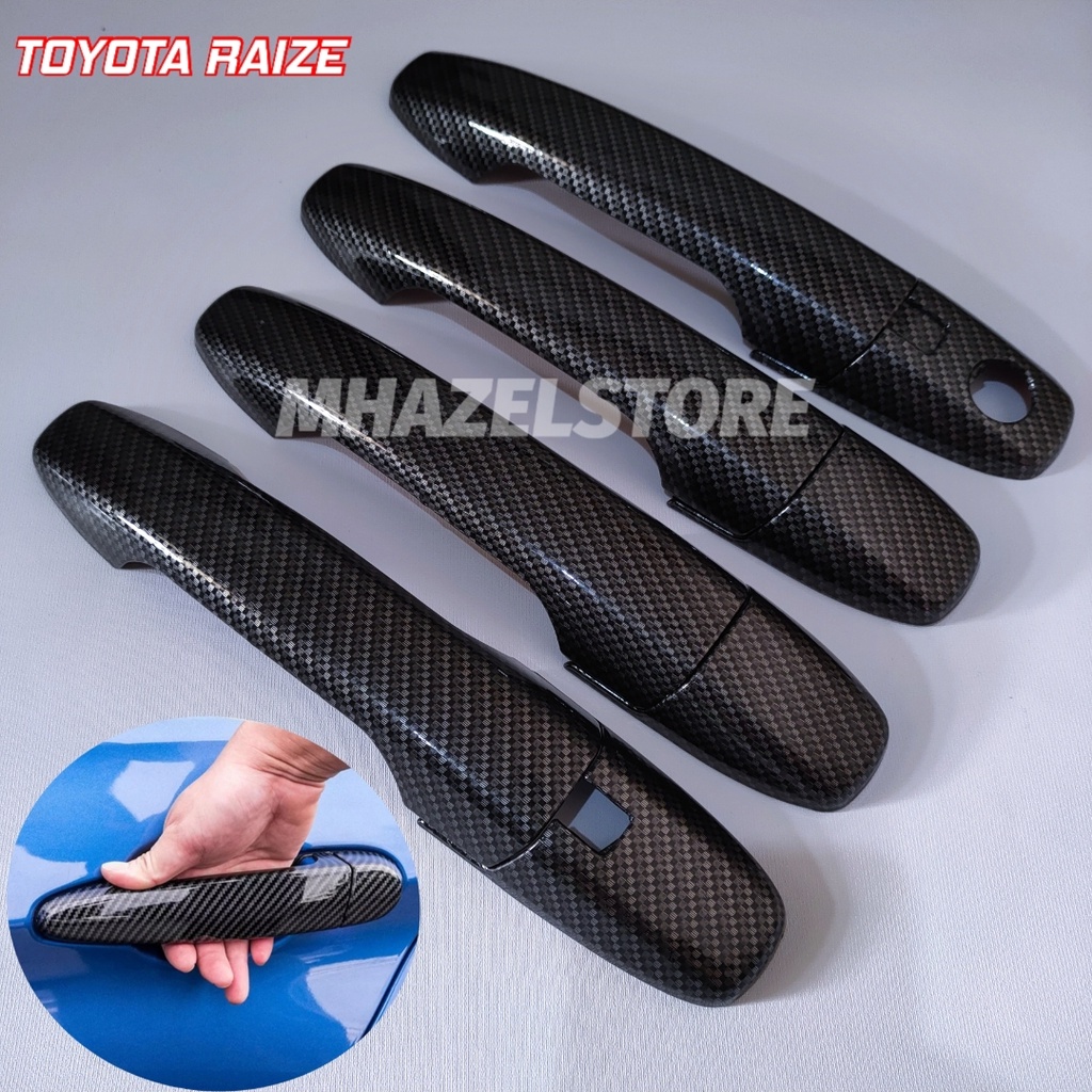 Cover Handle Pegangan Gagang Pintu Samping Mobil Toyota Raize model carbon