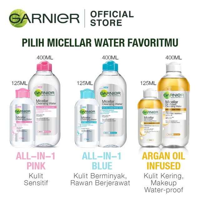 Nama - Garnier Micellar Water Pink Skin Care 50 ml,125 ml,400 ml