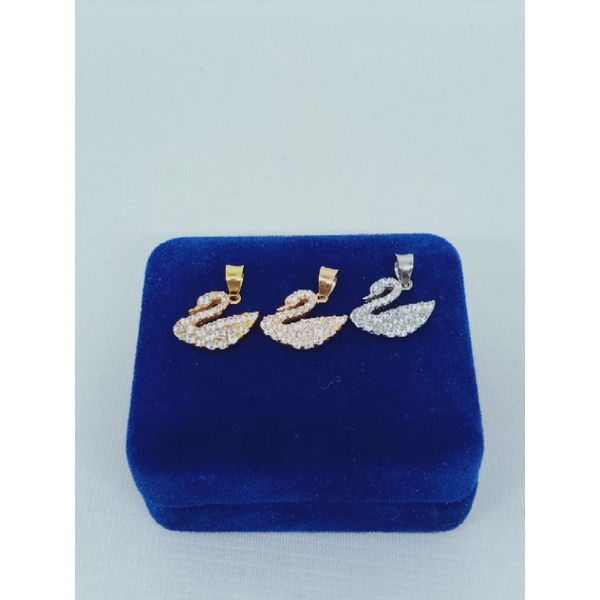kalung perak asli silver 925 lapis emas/kalung itali kaca+liontin swan mp full/asli silver/fashion wanita terbaru
