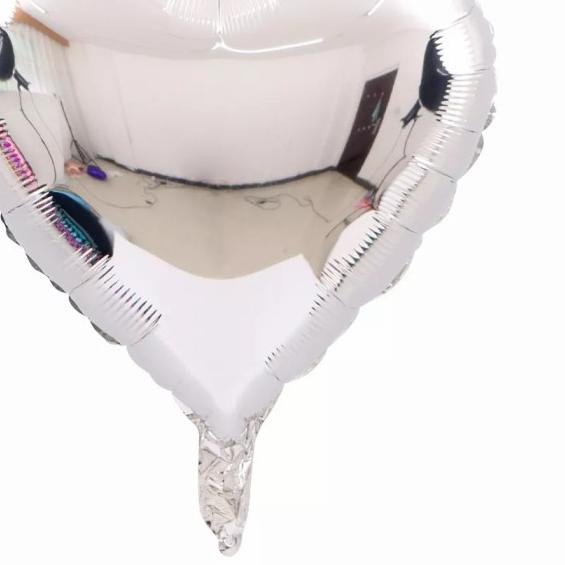 balon foil love / balon foil bentuk hati per pack isi 50pcs - silver