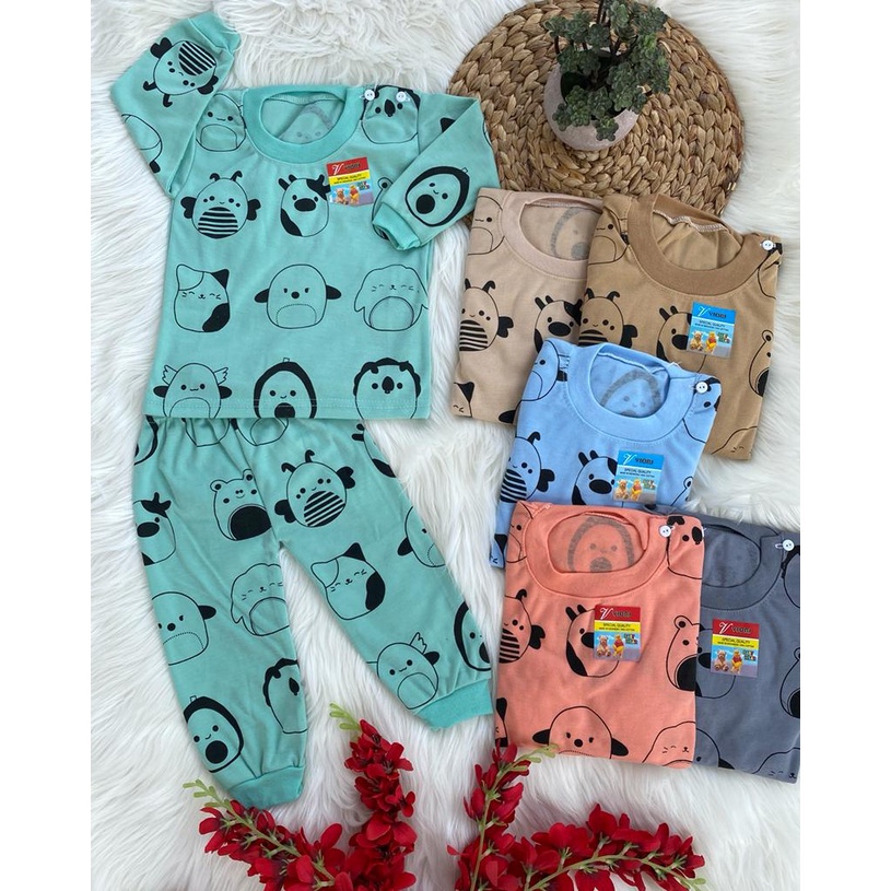 baju bayi lucu murah motif animal cute setelan PANJANG 3-18 bulan