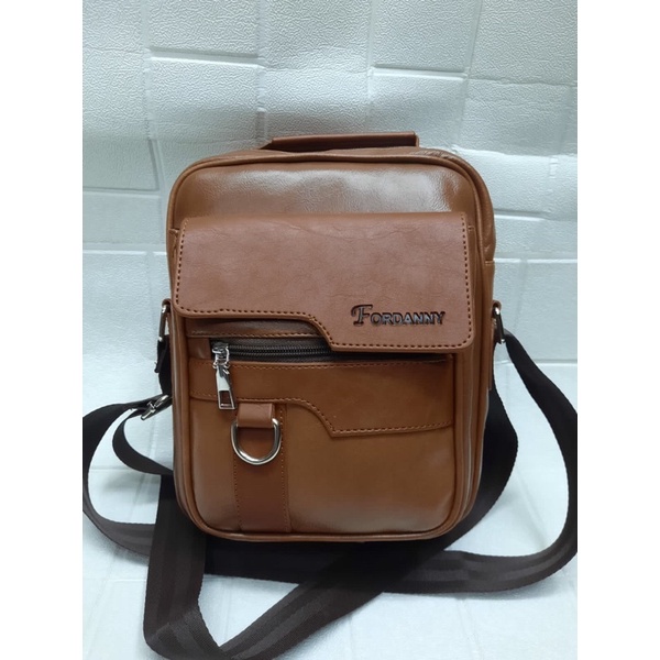 TAS PRIA SELEMPANG FORDANNI TENGTENG PU LEATHER TAS COWOK SELEMPANG JINGJING TAS SELEMPANG PRIA MULTIFUNGSI