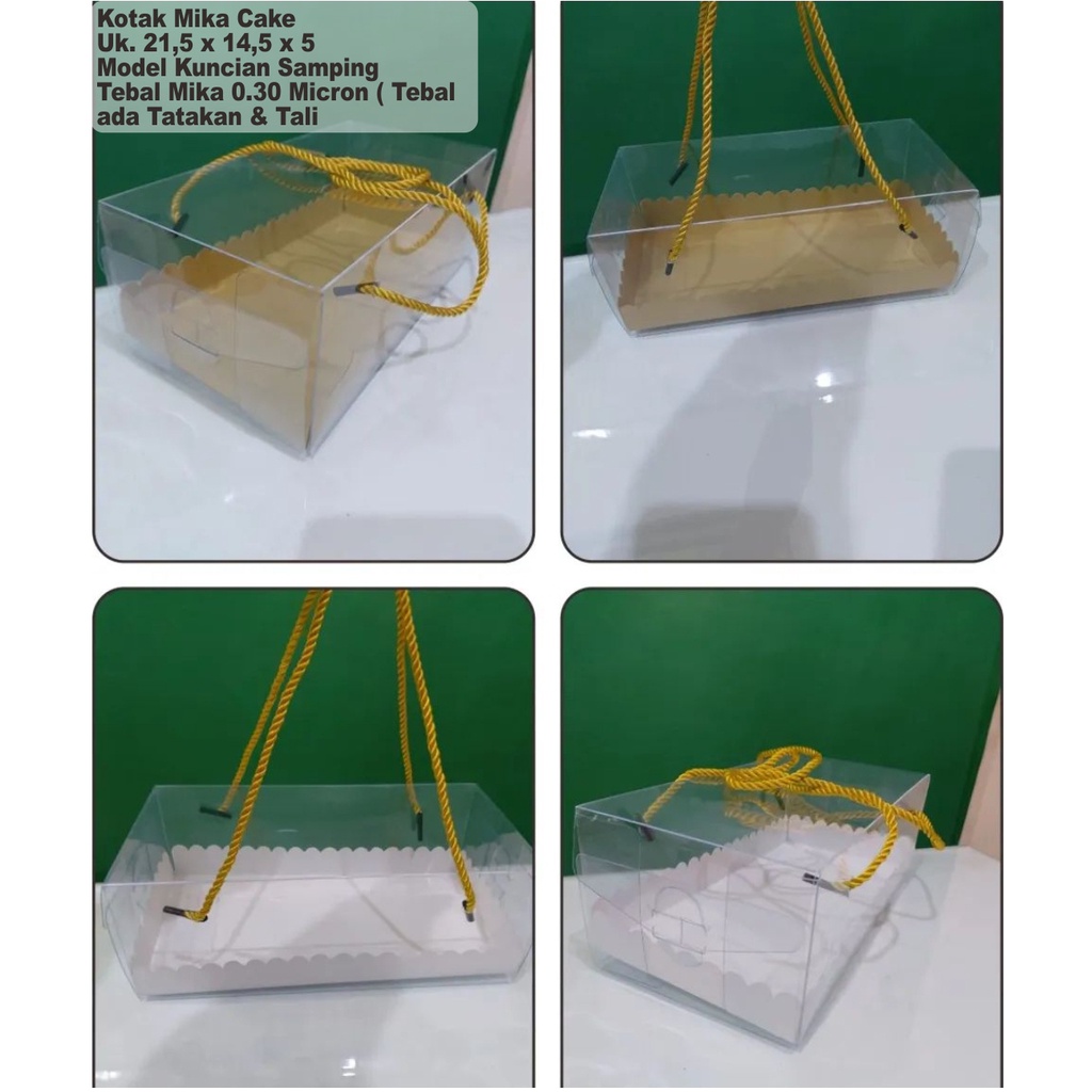 Kotak Mika Kemasan Cake Uk. 21.5 x 14.5 x 5 cm ( Tebal Mika 0.30 )