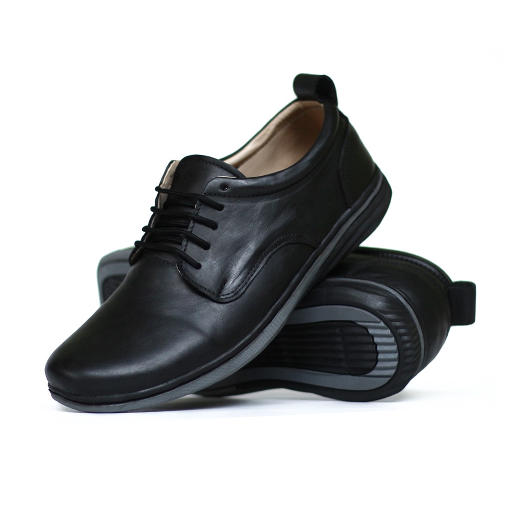 STONE BLACK BROWN || Sepatu Formal Kulit Asli Full Hitam Coklat Tali Pria Pantofel Kerja Kantor Dinas Resmi Guru PNS Kantoran Pesta Undangan Kondangan Nikah Wisuda Kuliah Casual Oxford Trandy