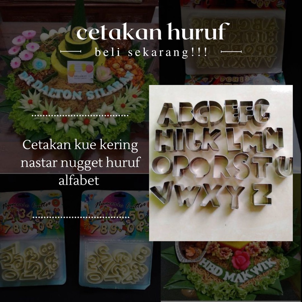 Cetakan Huruf Set / Cetakan kue Huruf/Cetakan Kue Kering/Cetakan kue kering karakter huruf/cetakan w