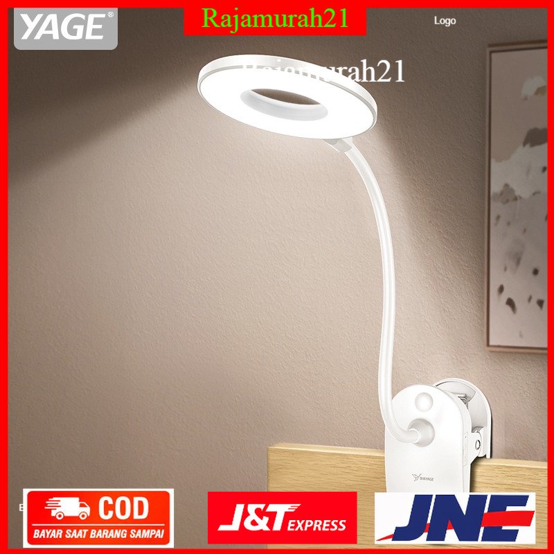 Yage Lampu Meja Belajar LED Clip Circle Design 5700-7300K - YG-T102 - White