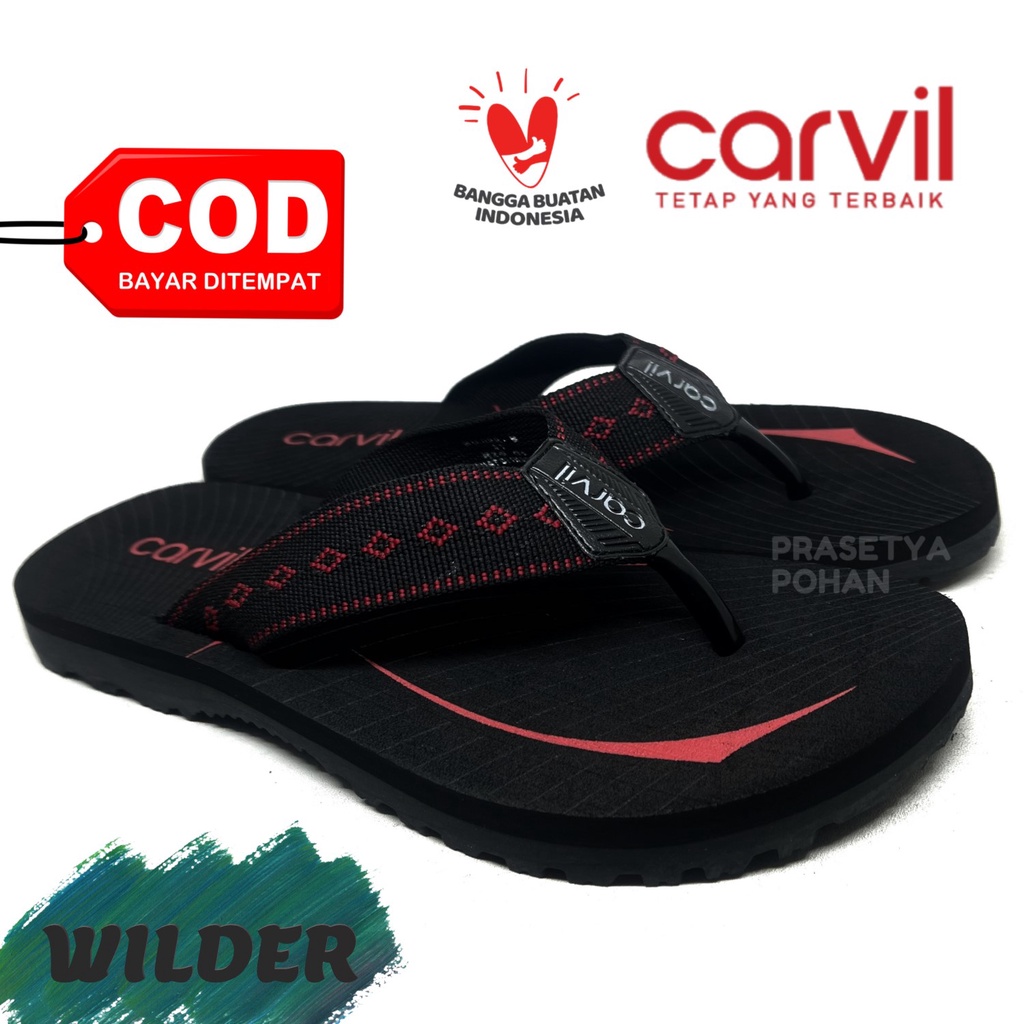 Sandal Pria Carvil Original Anti Air - Sendal Carvil Jerome