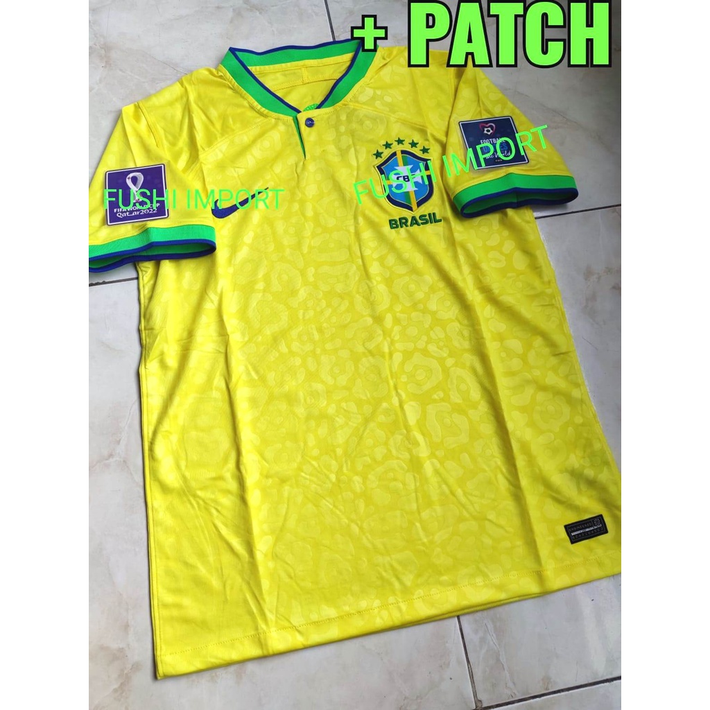 Jersey Baju Bola Brasil Home Full Patch World Cup Piala Dunia 2022 Grade Ori