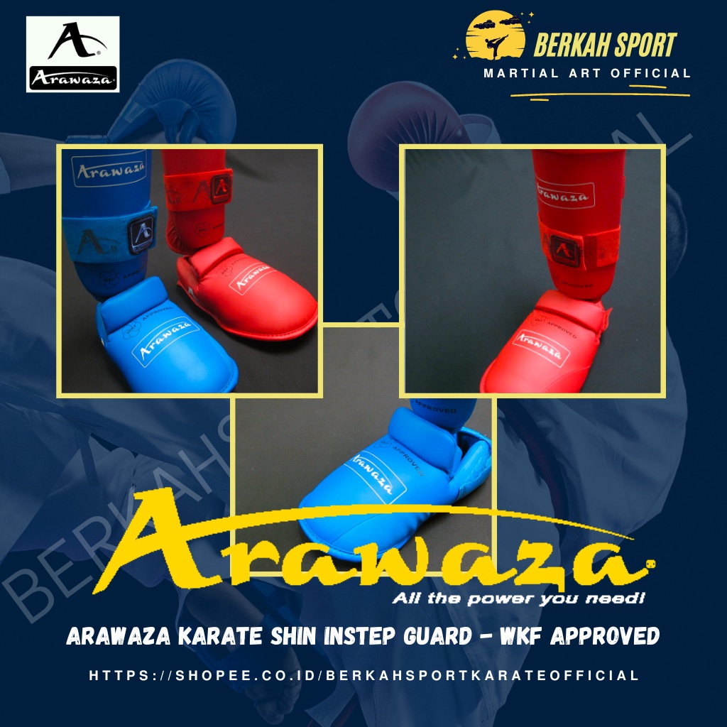 Jual ARAWAZA Karate SHIN Instep GUARD WKF Approved Shopee Indonesia