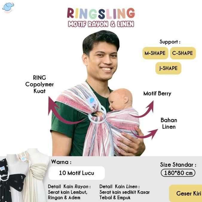 Habisinstok Elephas Ring Sling Motif Kmn08