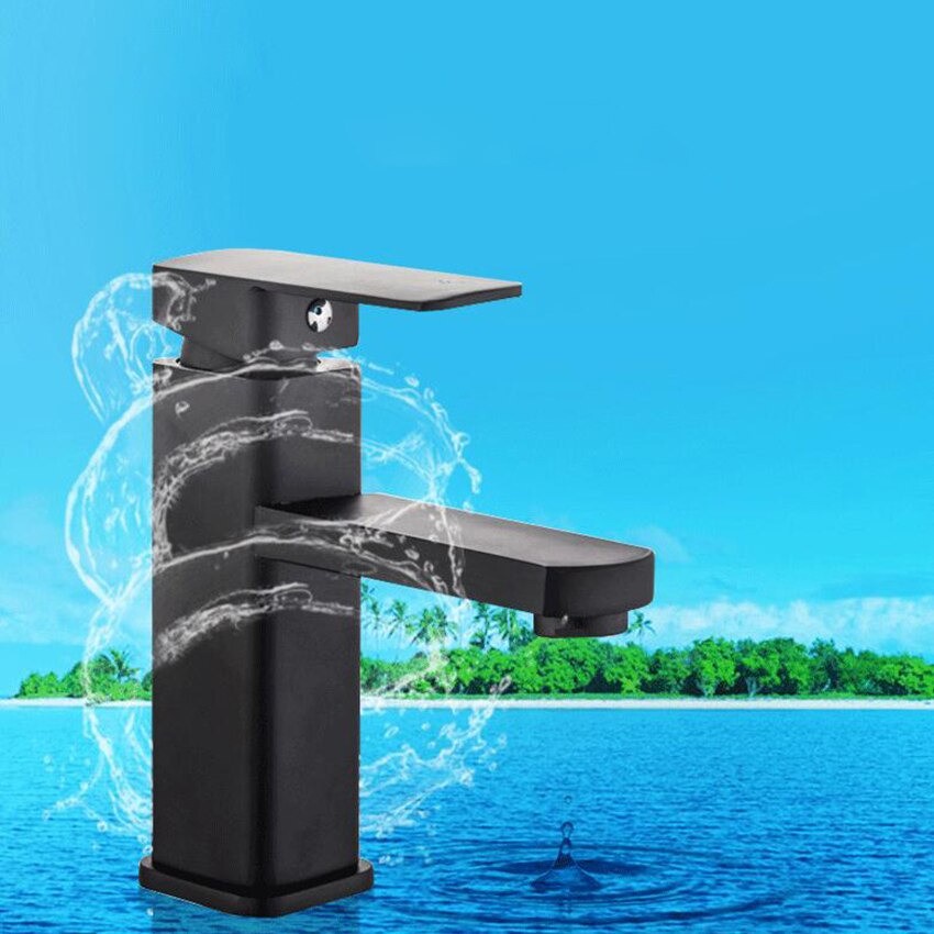 Kran Wastafel Panas dingin Model Toto / Keran Cuci Tangan Mixer Hitam