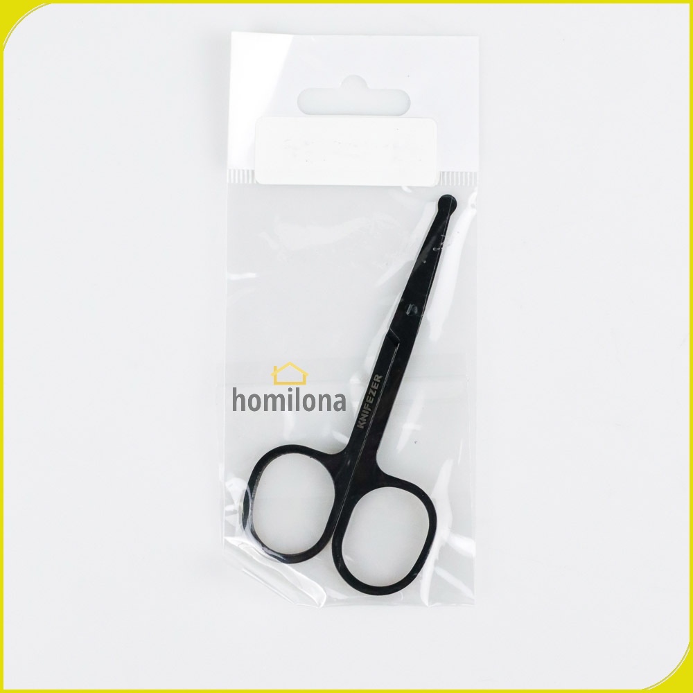 Gunting Cukur Bulu Hidung Nose Hair Scissor Stainless Steel KNIFEZER FS124 Black