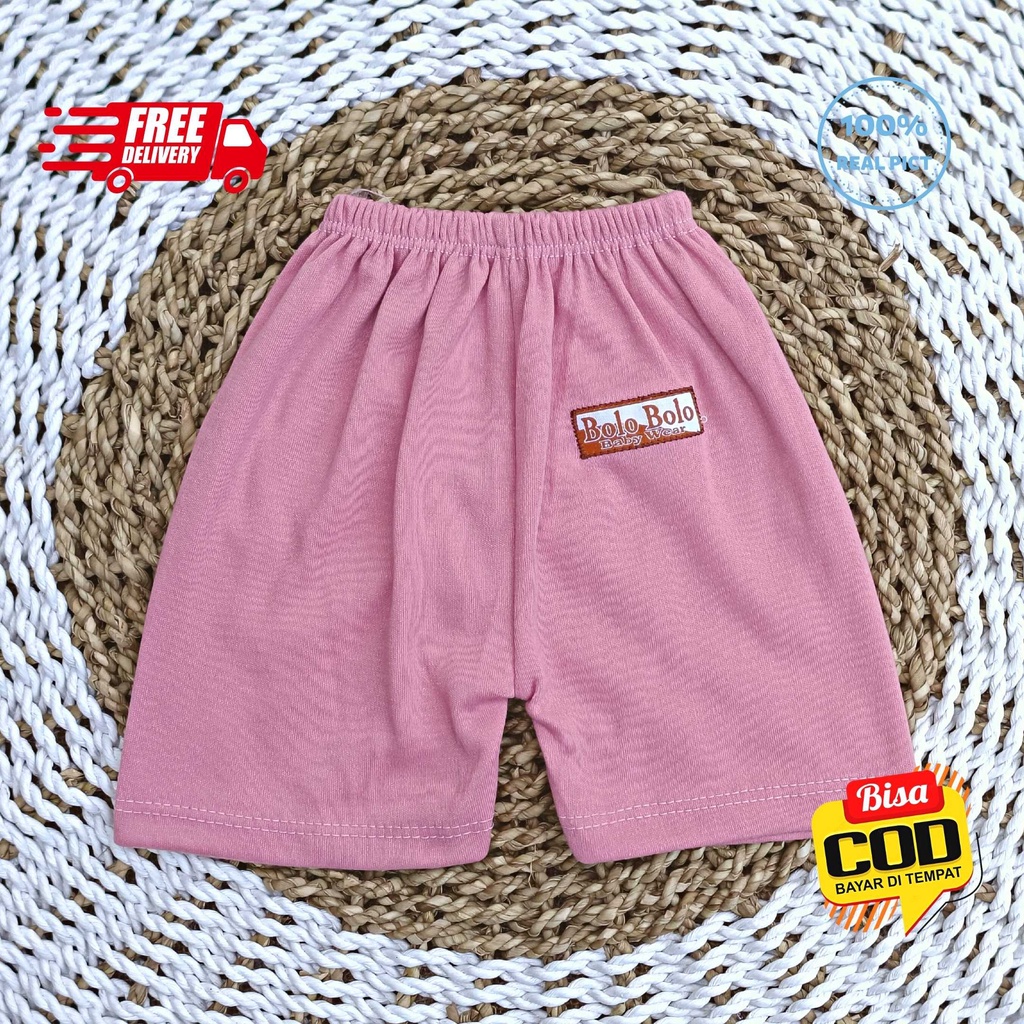SALE 7.7 Serian Dusty - 3 pcs Celana Pendek Bayi Baru Lahir 0 - 3 Bulan Pink Dusty Series merk SNI Bolo - Bolo