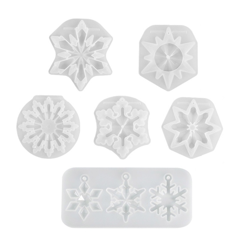 Siy 6Pcs Cetakan Resin Diy Bentuk Snowflake Bahan Silikon