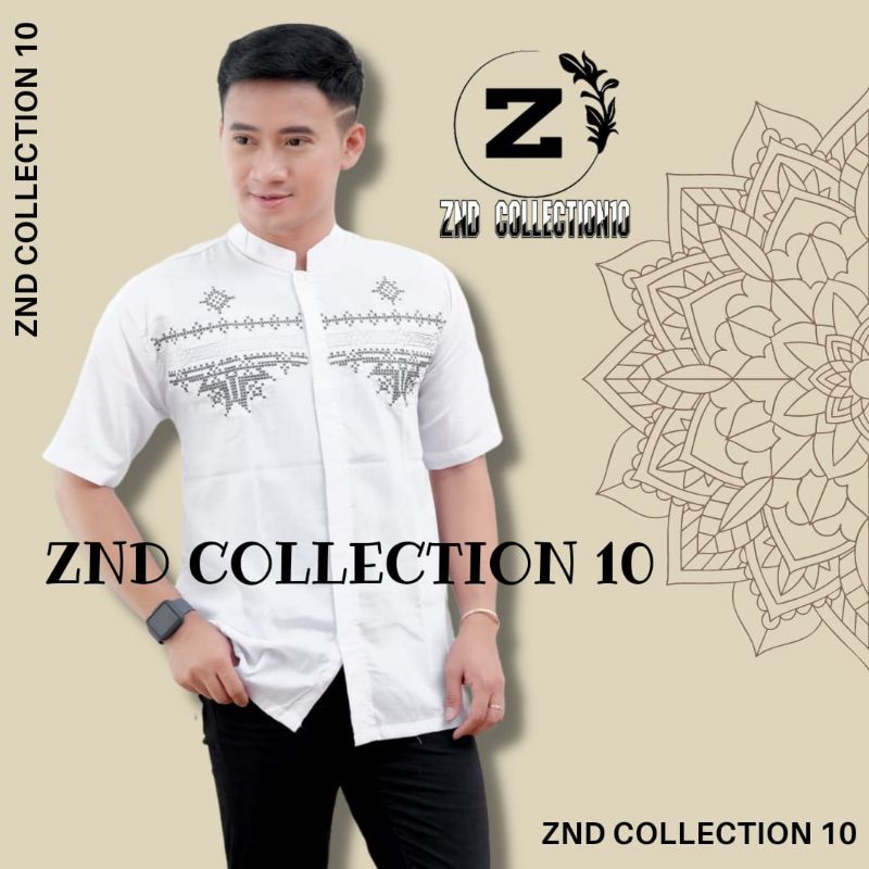 Hemat Koko Putih Bordir,Koko Pria Dewasa,Koko Bordir Dewasa,Koko Pendek Bordir,Koko Putih Pendek