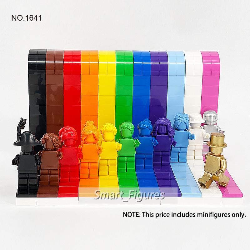 Set Mainan Balok Bangunan Mini Figures 12 Tipe Warna Solid Tanpa Print Untuk Koleksi