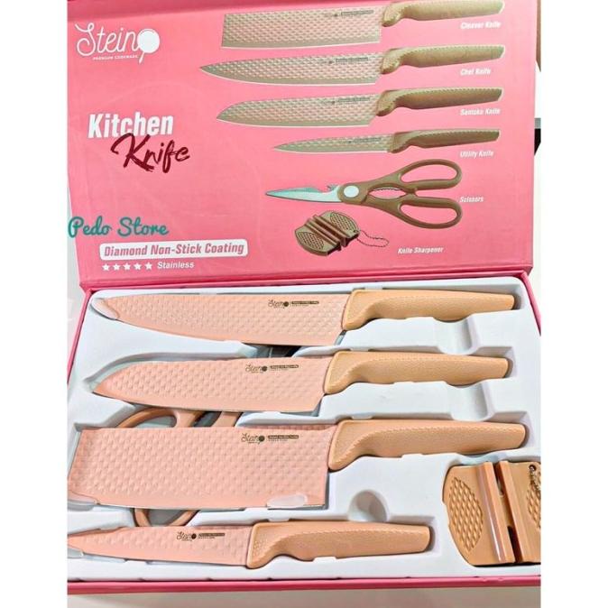 Stein Steincookware Pisau Diamond Knives Set 6 in 1 Pisau Dapur