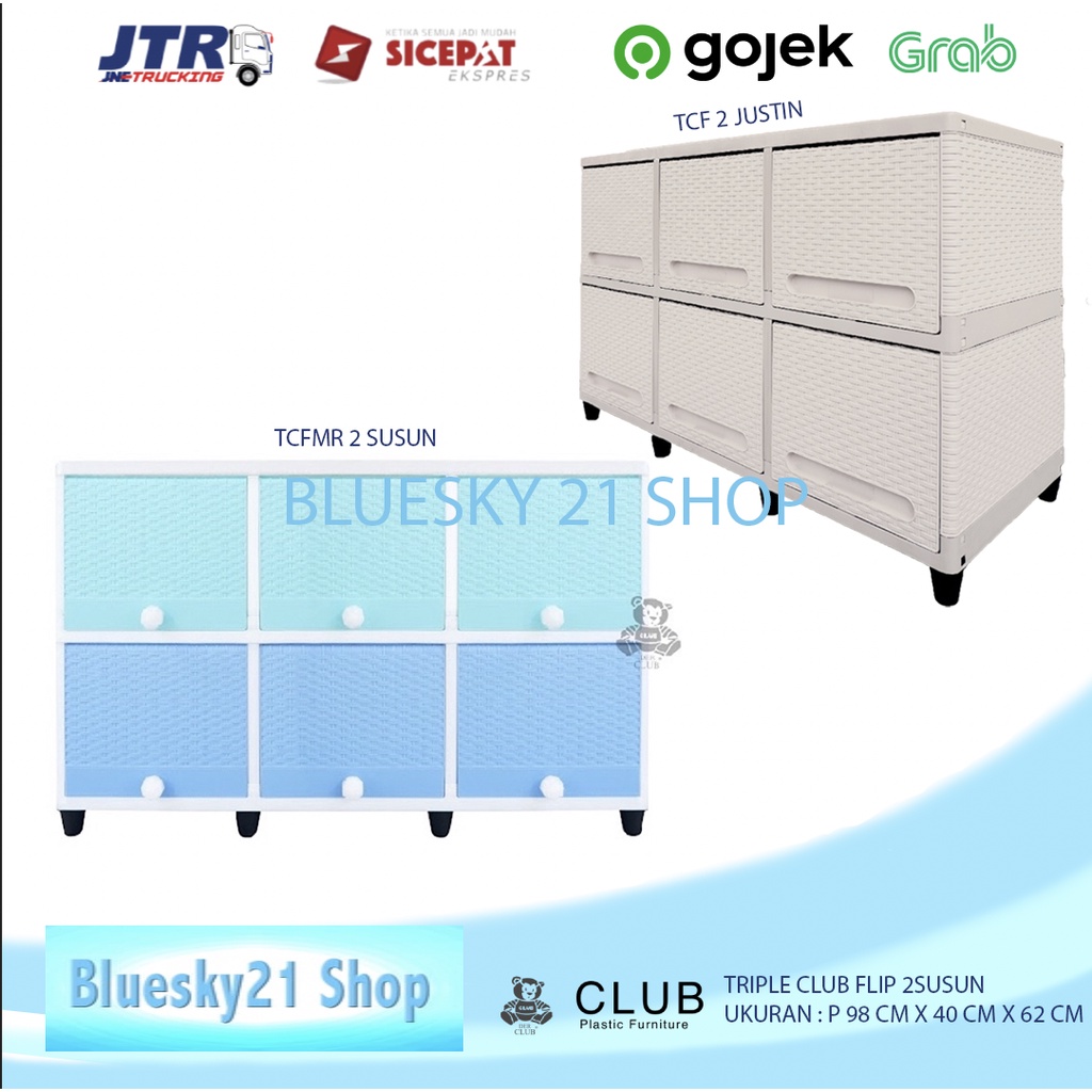 TRIPLE CLUB FLIP 2 SUSUN / LEMARI PLASTIK TRIPLE CLUB FLIP 2 SUSUN / LEMARI PLASTIK CLUB MURAH / LEM