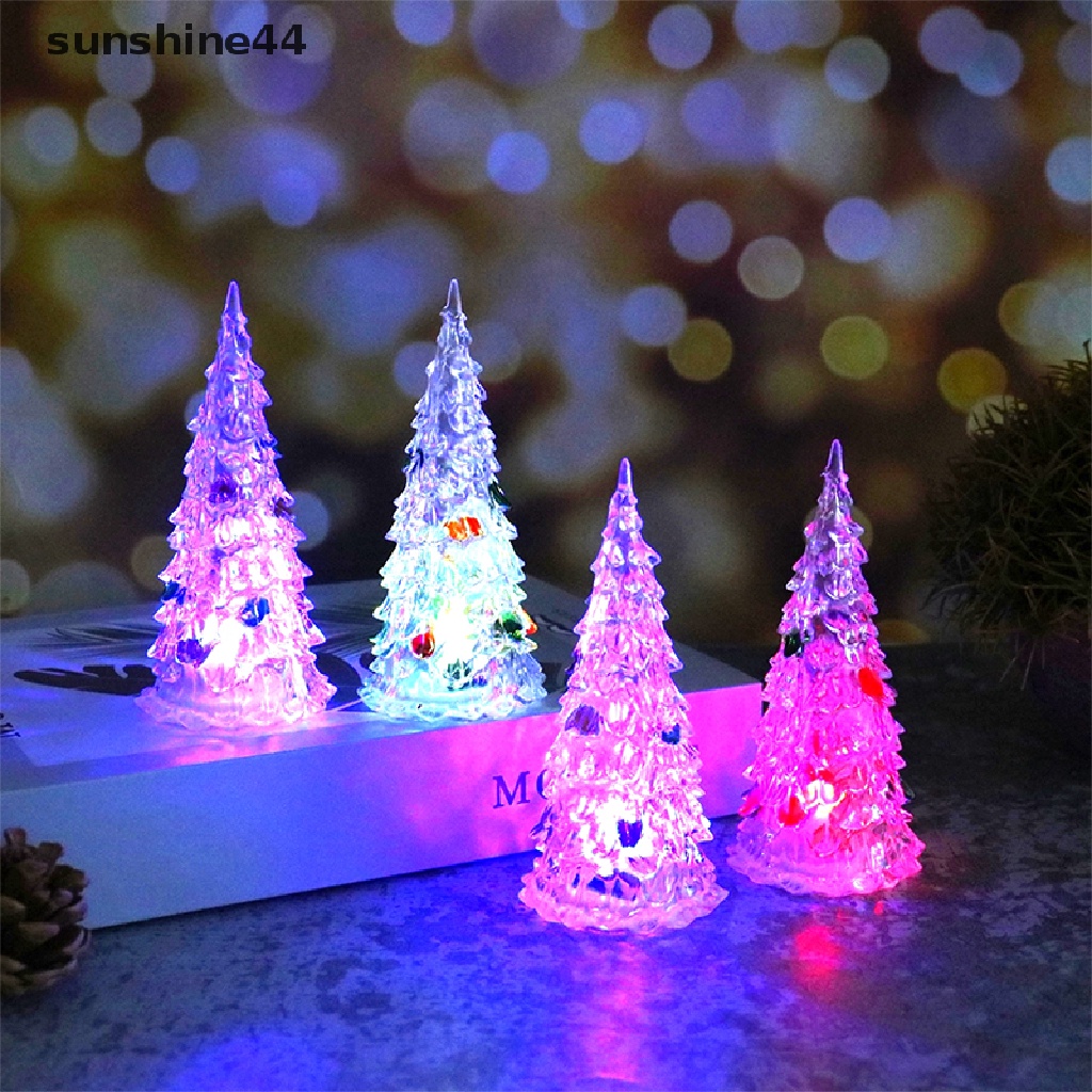 Sunshine Mainan Pohon Natal Mini Dengan Lampu LED Warna-Warni Untuk Dekorasi Rumah Boneka