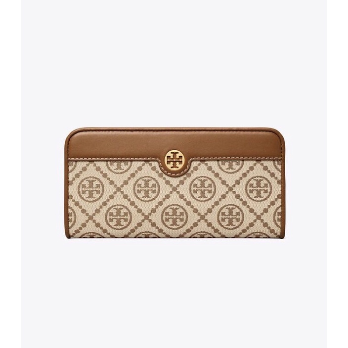 T Monogram Zip Slim Wallet