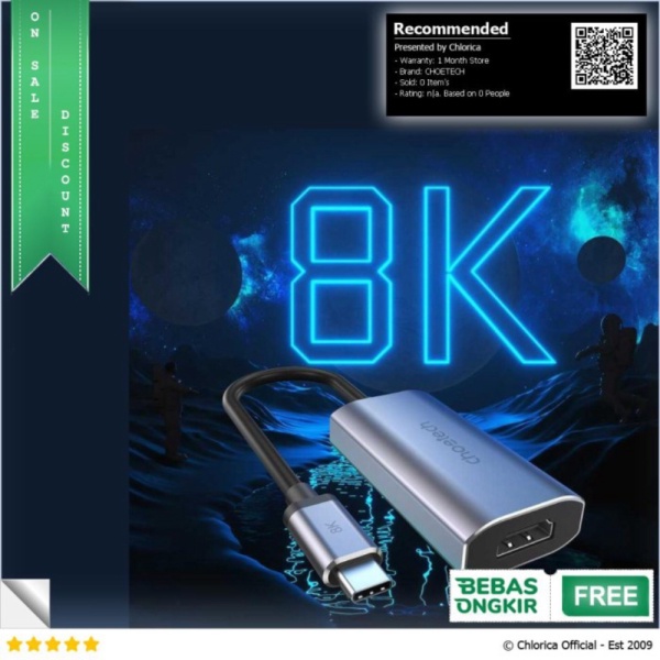 Jual CHOETECH Kabel Adapter Converter USB Type C to HDMI 8K - HUB-H16 - Gray CHOETECH Limited