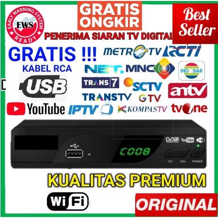 SET TOP BOX DVB-T2 PENERIMA SIARAN TELEVISI DIGITAL YOUTUBE WIFI - tanpa wifi