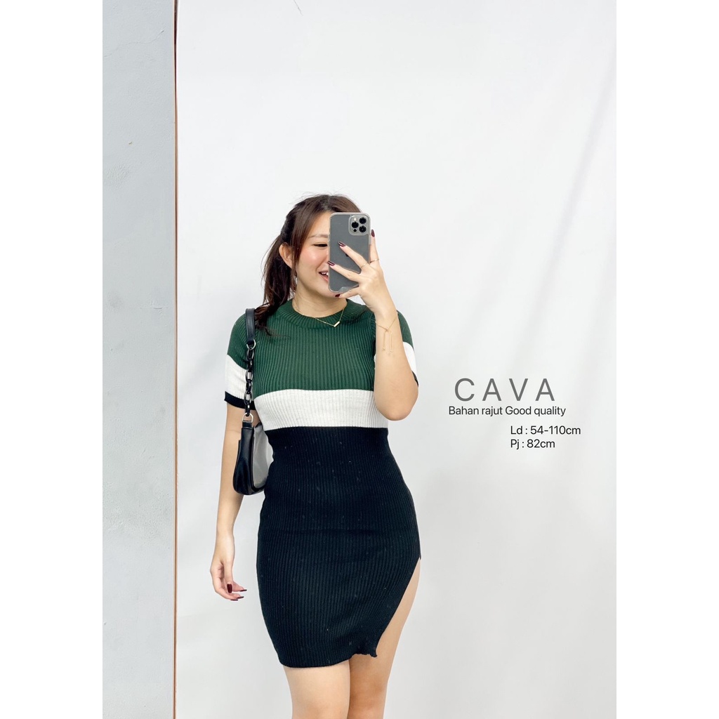 Basic id fashion Dres rajut bodycon / dres wanita rajut /Dres rajut cava