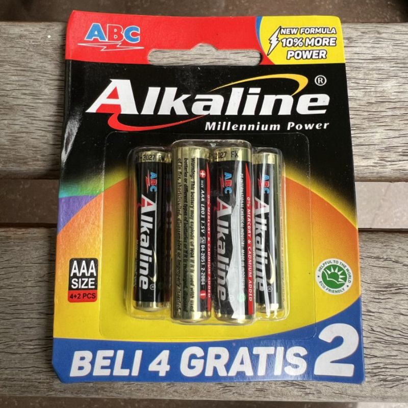 Jual Battery AAA - ABC Alkaline Batre Baterai Isi 4 + 2 Or 6 Pcs ...