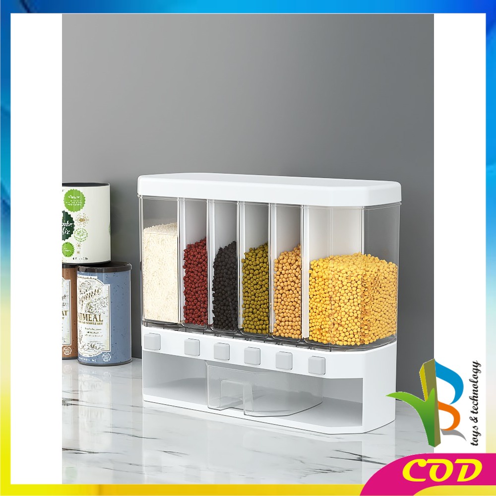 RB-C194 Dispenser Makanan Kering Tempat Penyimpanan Beras Sereal Biji Bijian Rice Box Food Dispenser