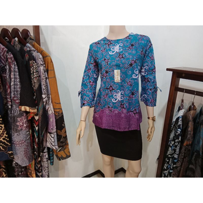 blouse batik Kalimantan hijau original Arta batik super batik asmat atasan batik modern baju batik o