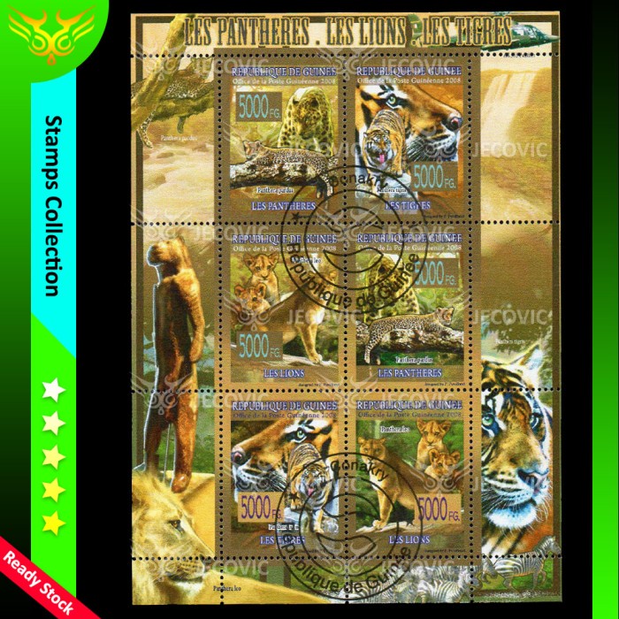 

Guinee Animals 2008, Prangko Souvenir Sheets