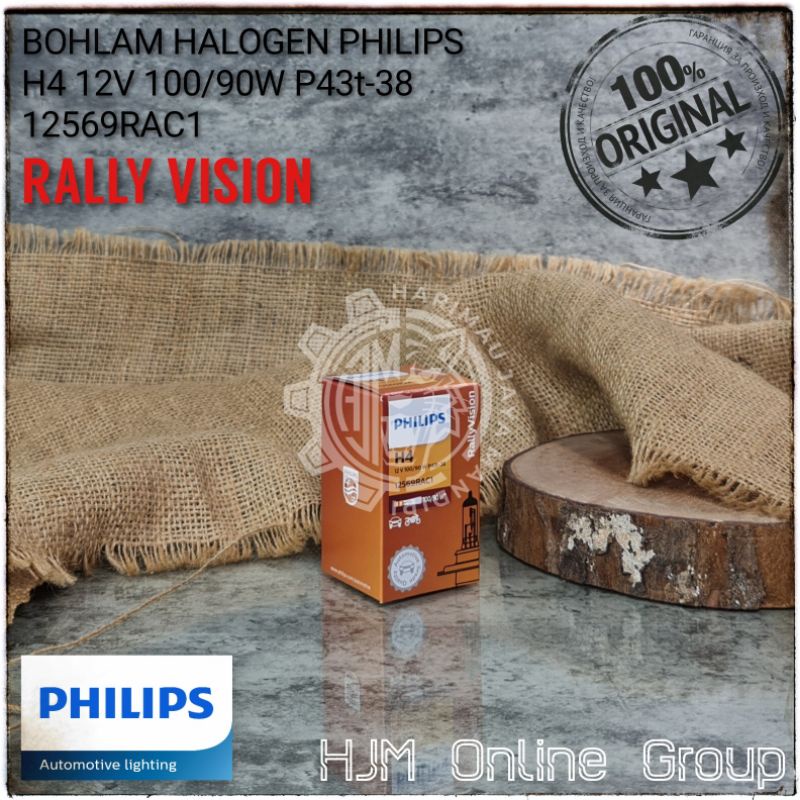 BOHLAM LAMPU HALOGEN PHILIPS H4 12V 100/90W P43t-38 ORIGINAL