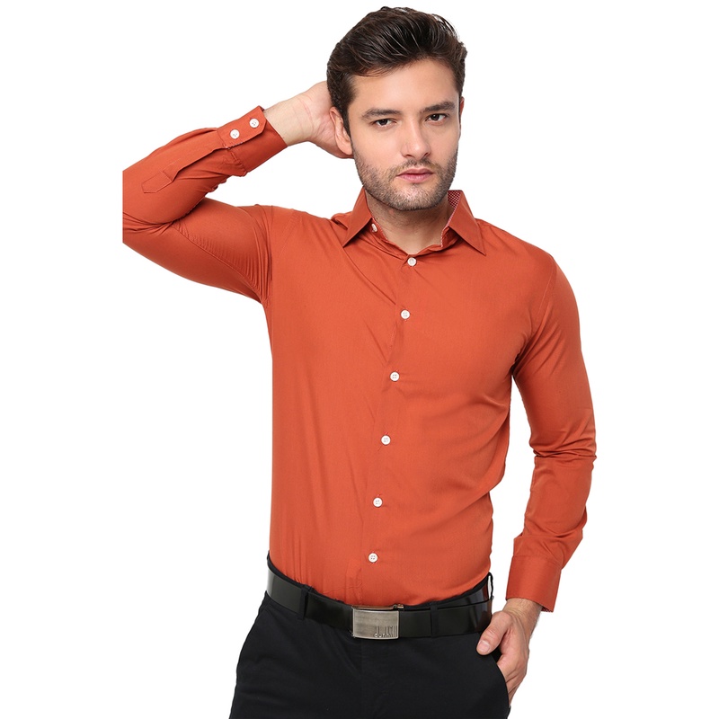 Kemeja Polos Slim Fit Panjang Katun - Banyak Pilihan Warna LNG (COMB)