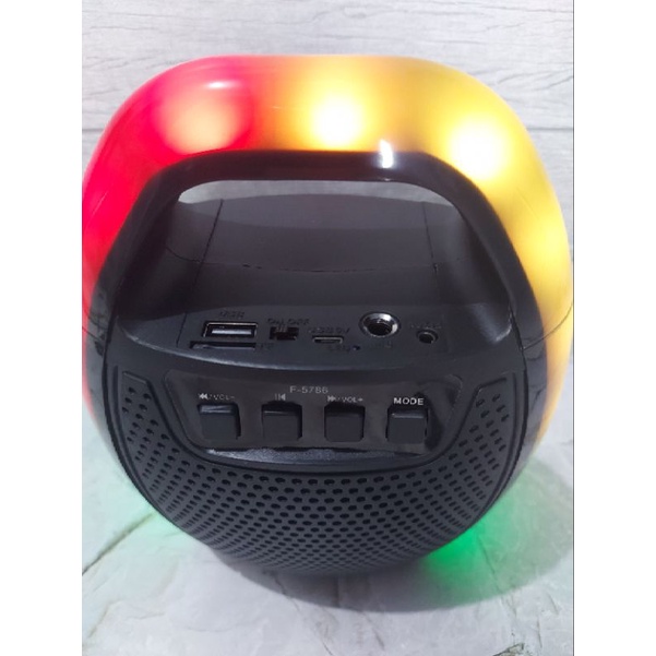 Speaker Bluetooth Portable Lampu Disko Led Free Mic Fleco F 5786