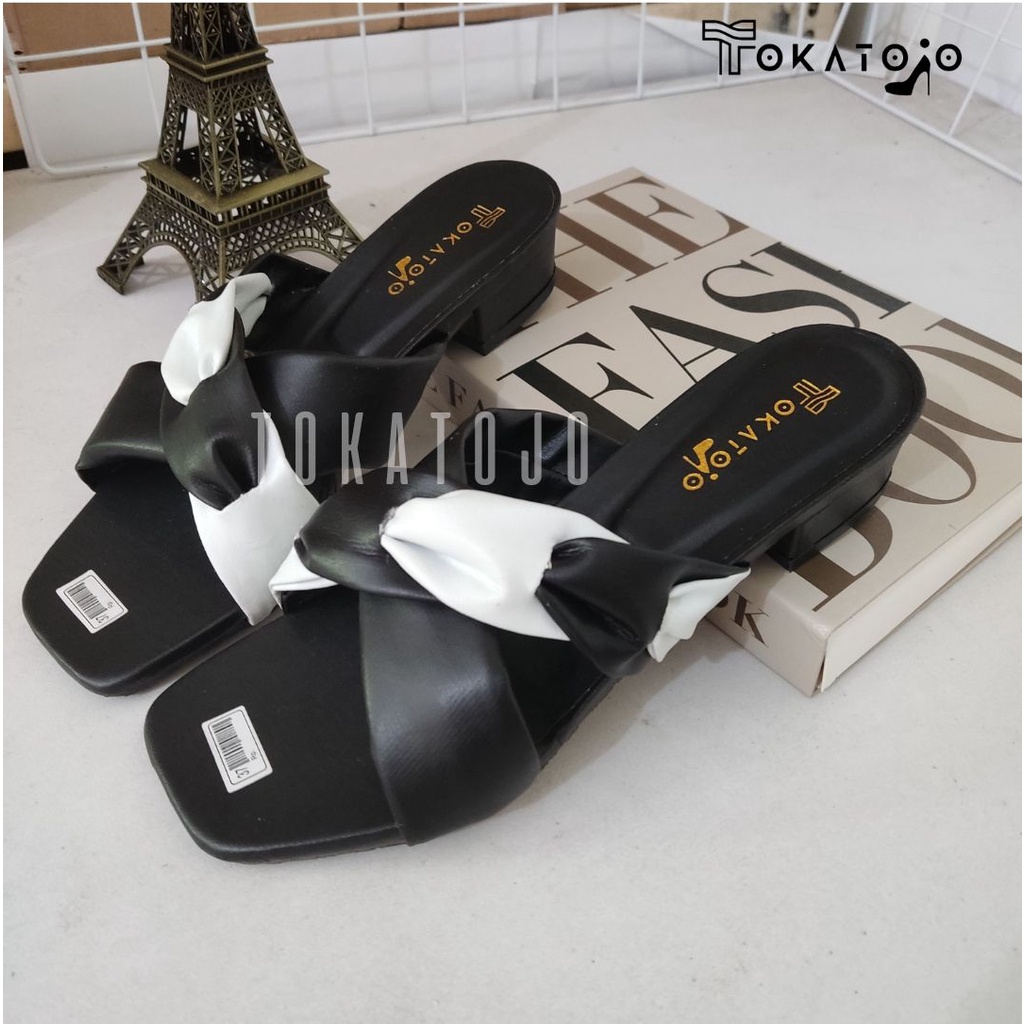 SANDAL HAK TAHU WANITA 3 CM TERBARU REALPICT SUMN021 SILANG KEKINIAN ELEGAN CANTIK