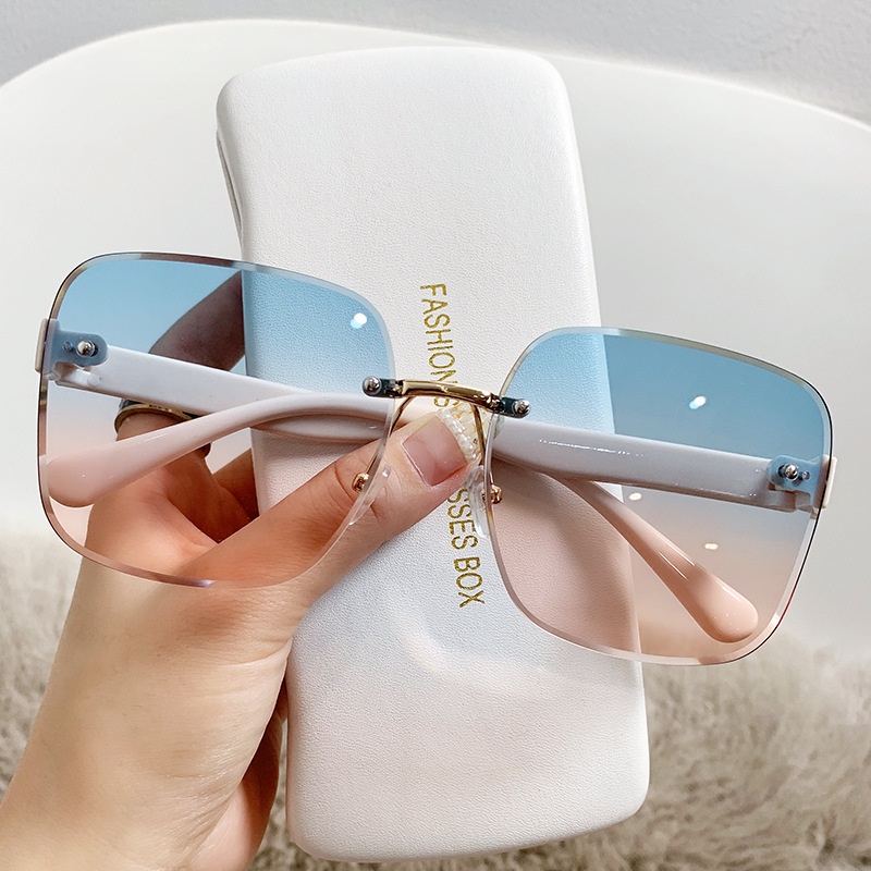 Kacamata Matahari Lensa Cut Edge Gaya Retro Vintage Korea Untuk Pria Dan Wanita