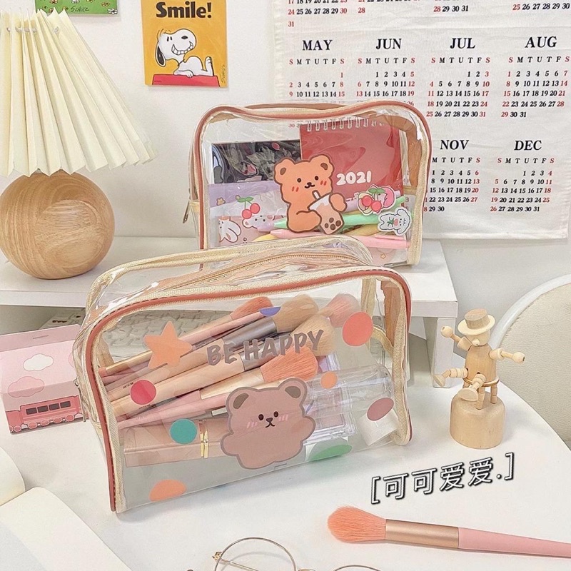 Pouch Kosmetik Mika Bear Series (Waterproof) / Tas Make Up Serbaguna / Tas Aksesoris Make Up