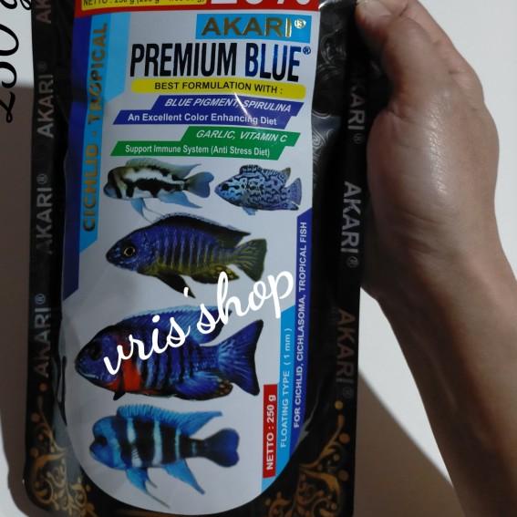 Akari premium blue ciklid 250 gram pakan ikan ciklid