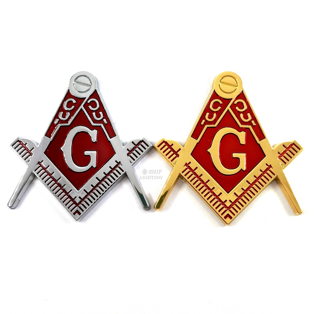 1pc Stiker Emblem logo TFOE Freemason Bahan Metal