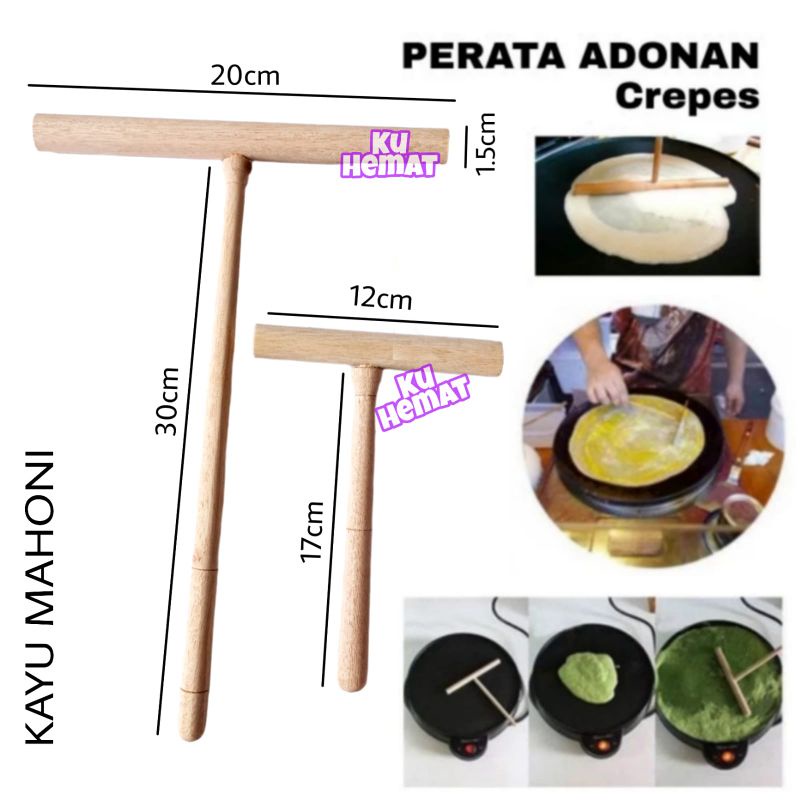 Perata Kayu Adonan Crepes Kue